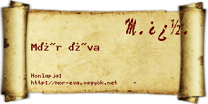 Mór Éva névjegykártya