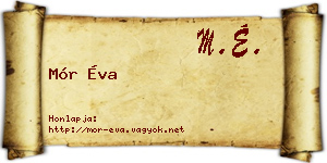 Mór Éva névjegykártya